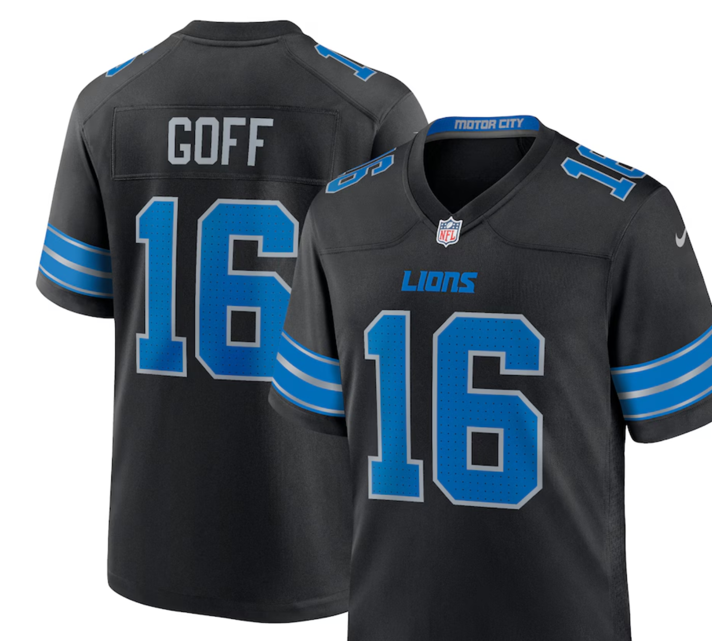 youth jared goff detroit lions nike 2nd alternate game jersey black