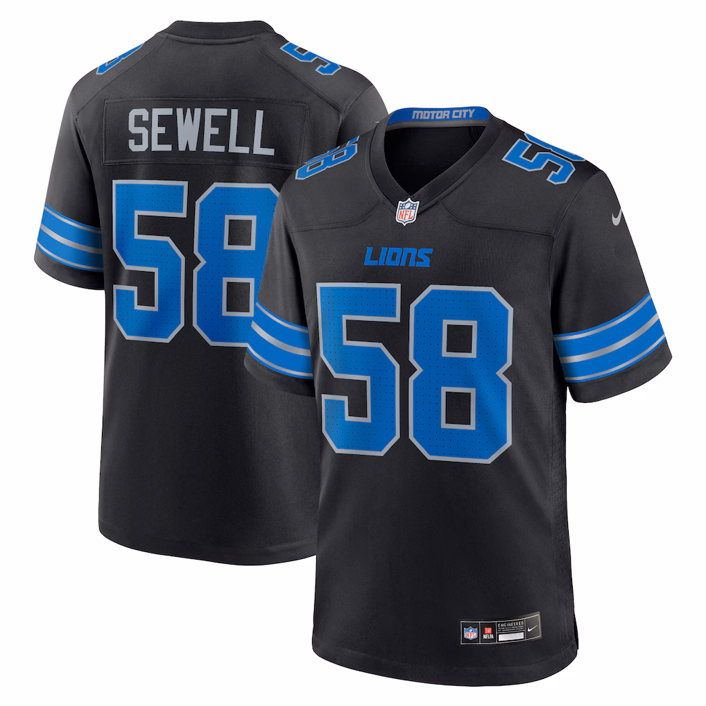 youth penei sewell detroit lions nike 2nd alternate game jersey black