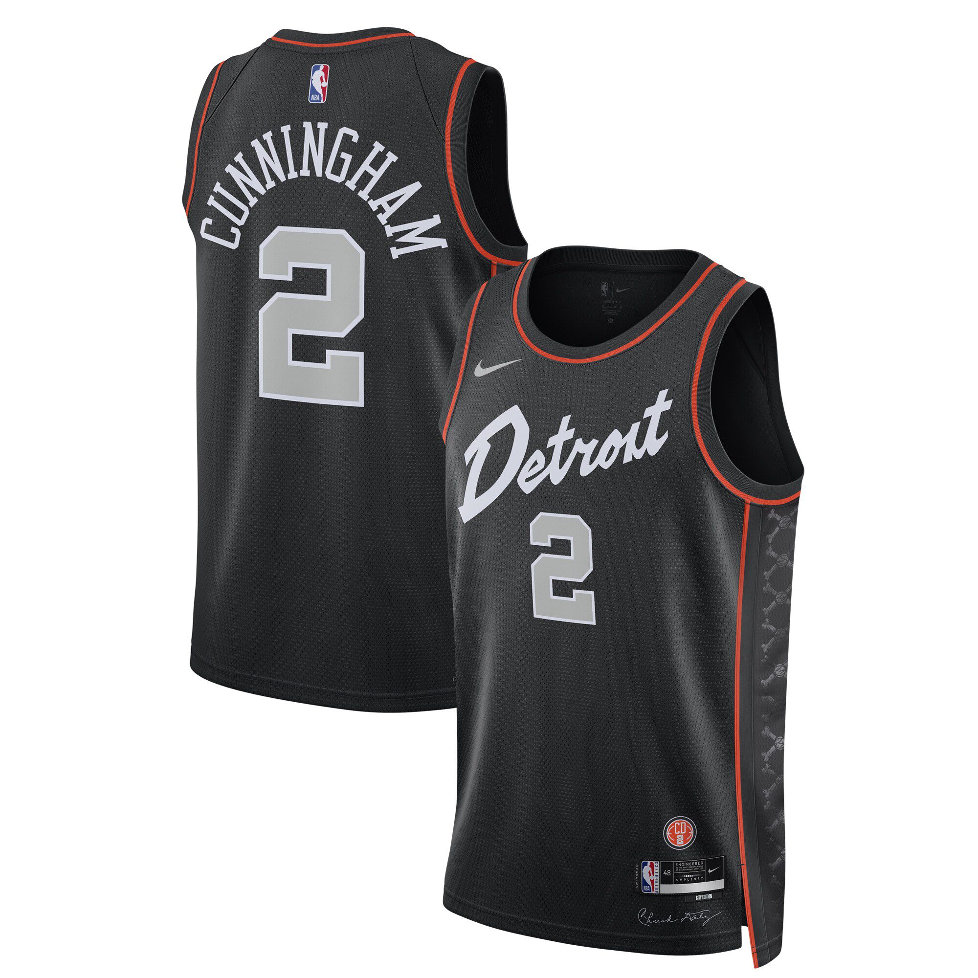 cade cunningham detroit pistons black nike 2024 25 city edition swingman jersey