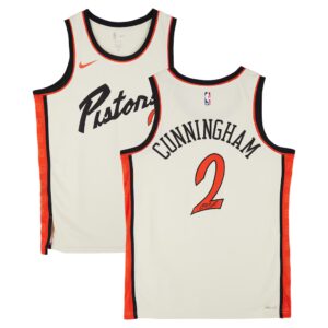 cade cunningham detroit pistons autographed nike 2024 25 city edition swingman jersey