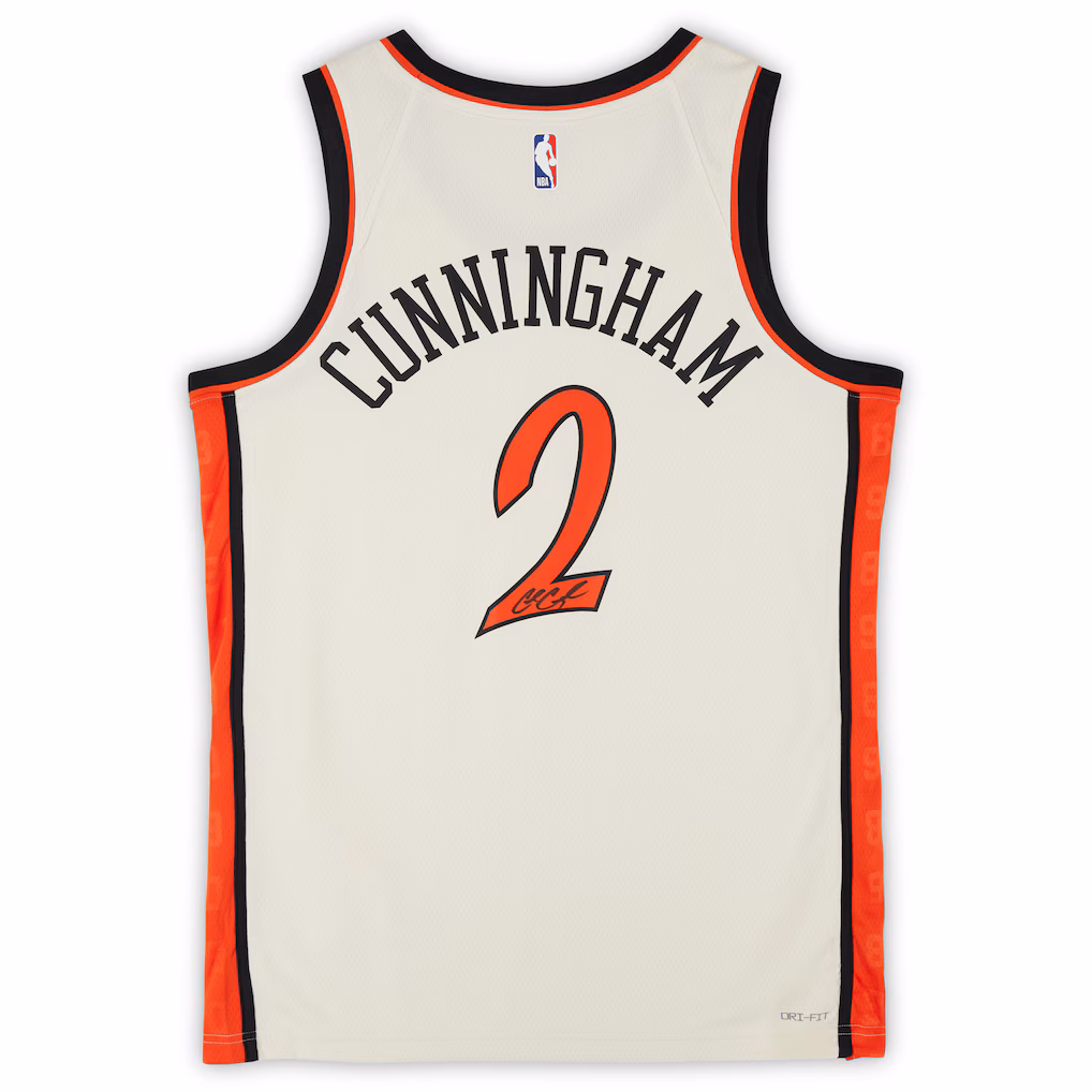 cade cunningham detroit pistons autographed nike 2024 25 city edition swingman jersey