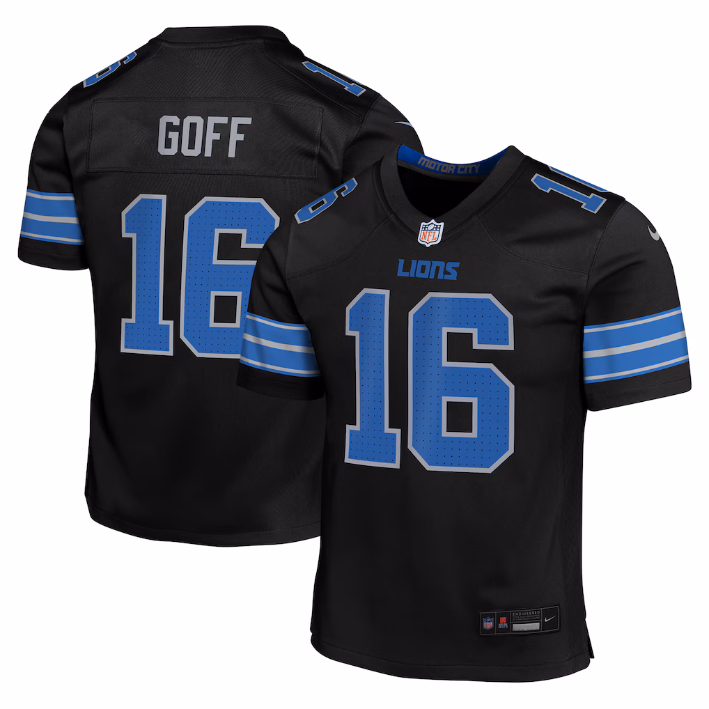 youth nike jameson williams black detroit lions game jersey (copy)