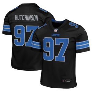 youth nike jameson williams black detroit lions game jersey (copy)